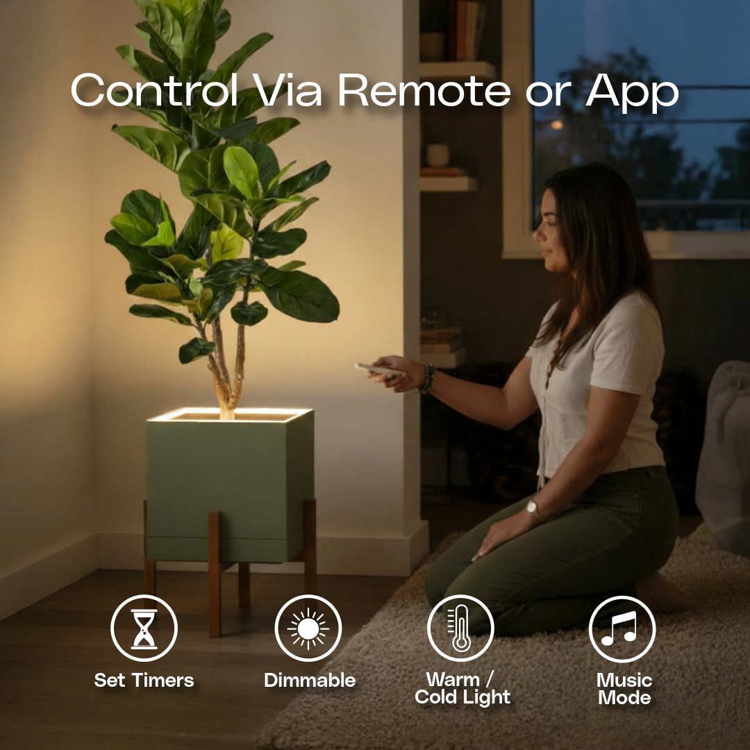 Moderne | Large Square LED Planter