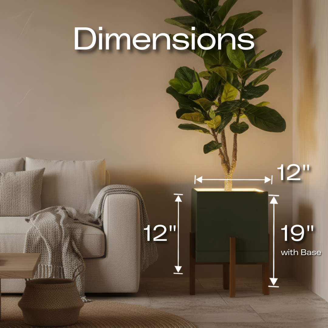 Moderne | Large Square LED Planter