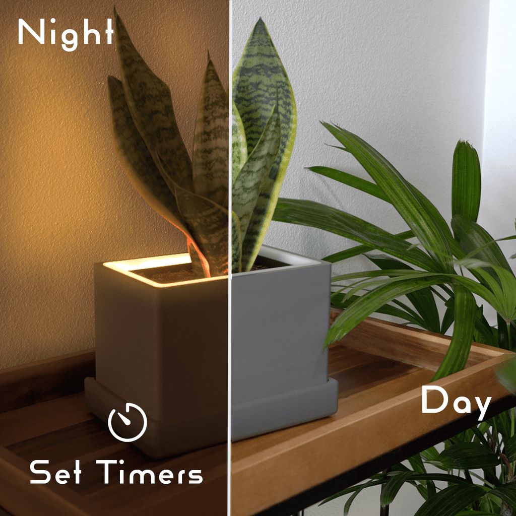 Retro Table LED Planter - Charcoal BlackPots & Planters